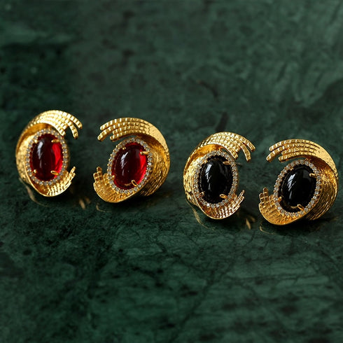 Courtly Geometric Gem Earrings - Zafari Studio Jewelry